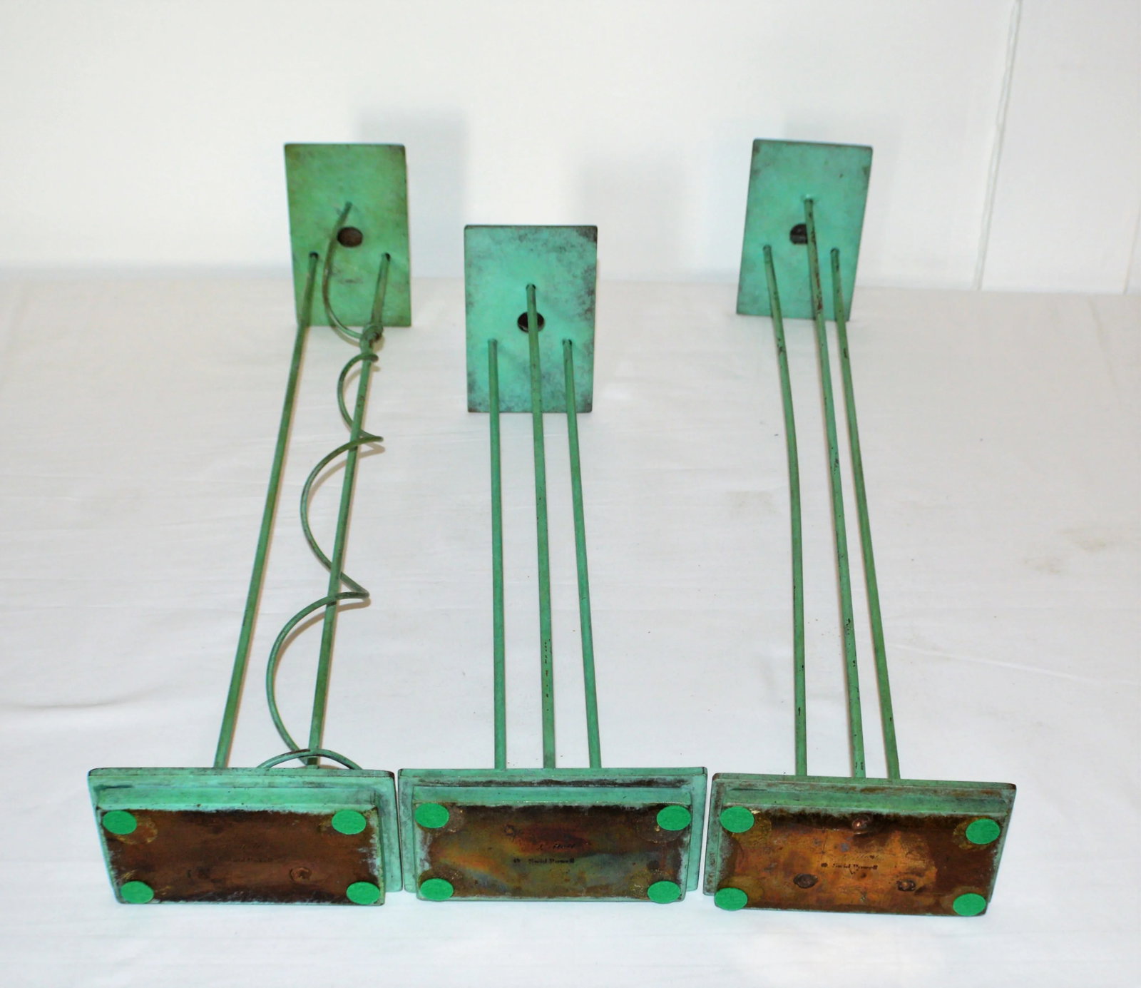 1980s Swid Powell Steven Holl Signed Architectural Prototypes Bronze Candlesticks - Set of 3 - 5