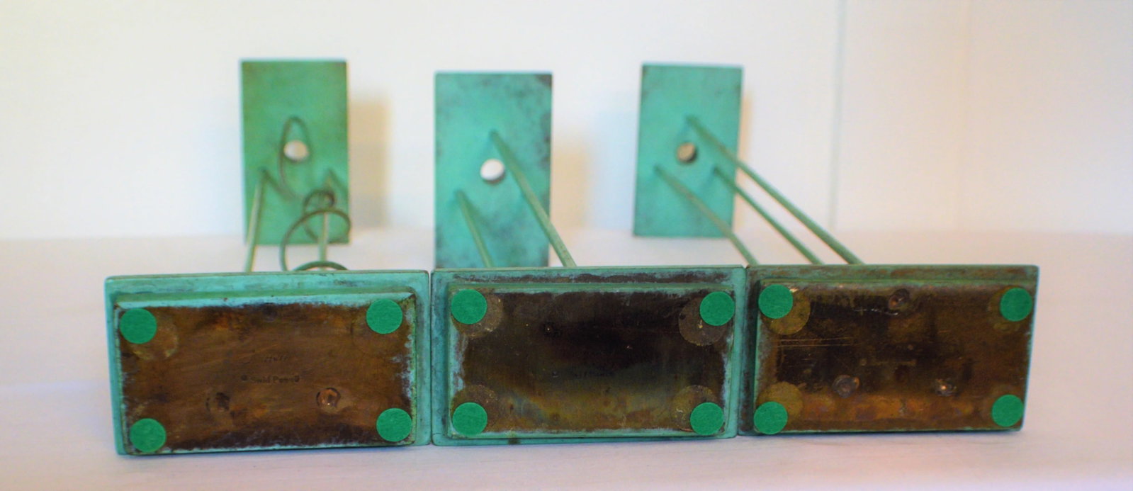 1980s Swid Powell Steven Holl Signed Architectural Prototypes Bronze Candlesticks - Set of 3 - 7