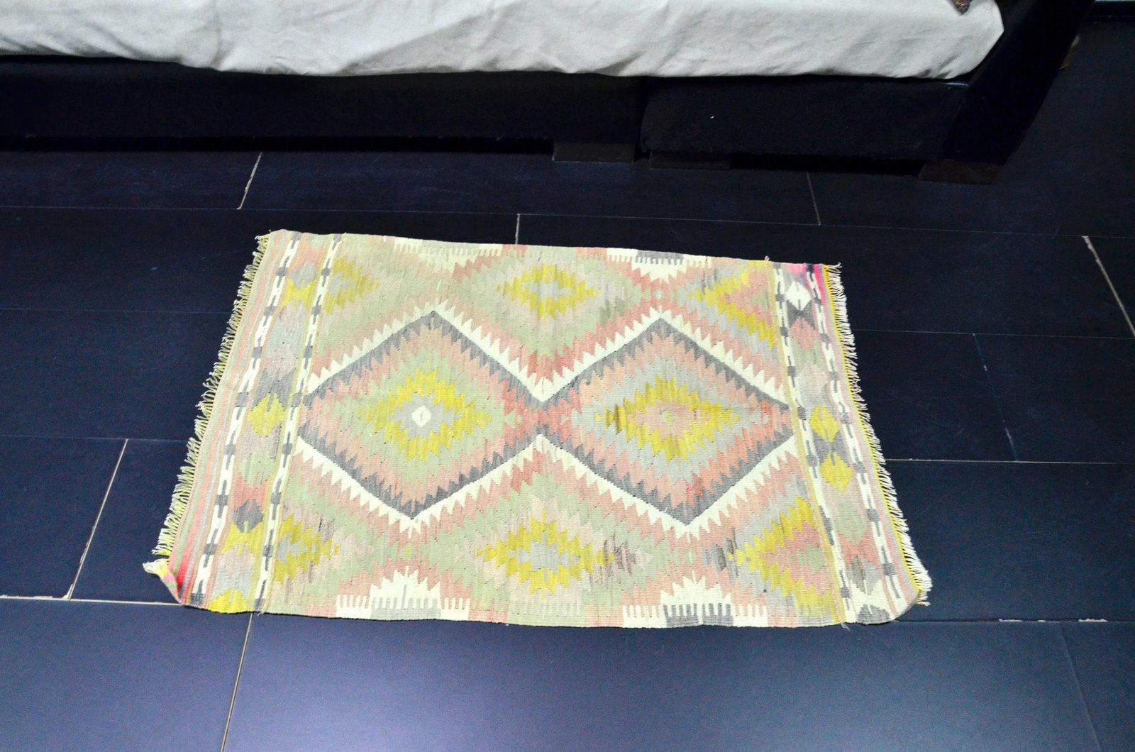 Vintage Geometric Design Turkish Handmade Kilim Rug - 6