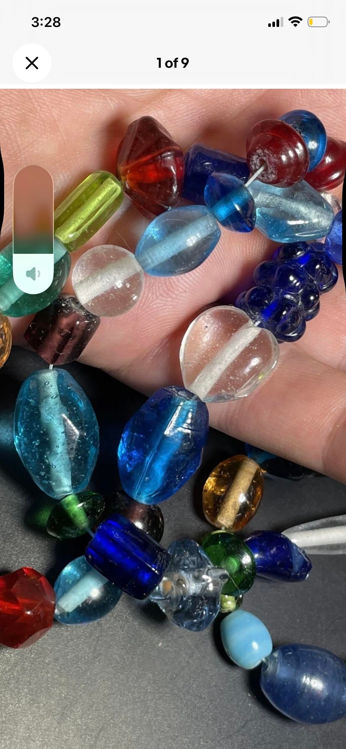 Bohemian Glass From Jablonec Nad Nisou (Formerly Gablonz) Pressed Glass Bead Necklace in Various Col - 2