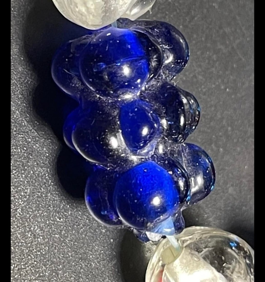Bohemian Glass From Jablonec Nad Nisou (Formerly Gablonz) Pressed Glass Bead Necklace in Various Col - 4