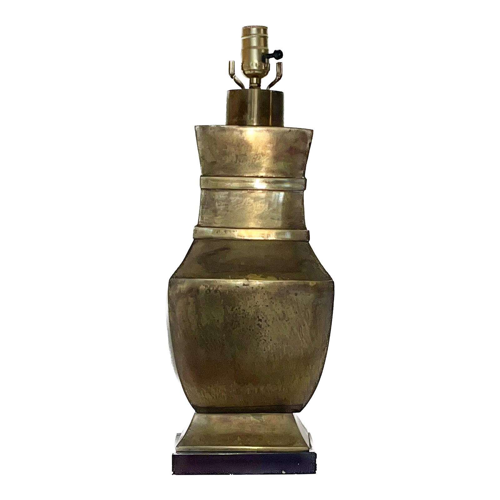 Stately Paul Hanson Solid Bronze Table Lamp, C. 1950s - Heavy Neoclassical Column: Elevate your space with this stunning, substantial and exceptionally heavy table lamp by the renowned Paul Hanson Co. of New York, circa 1950s. This piece is a testament to quality, featuring a solid 