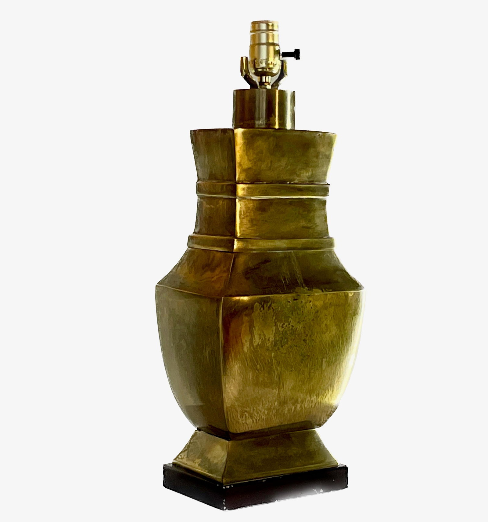 Stately Paul Hanson Solid Bronze Table Lamp, C. 1950s - Heavy Neoclassical Column - 2