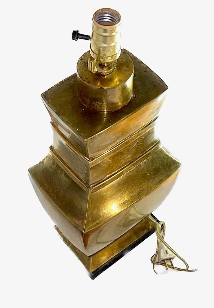 Stately Paul Hanson Solid Bronze Table Lamp, C. 1950s - Heavy Neoclassical Column - 4