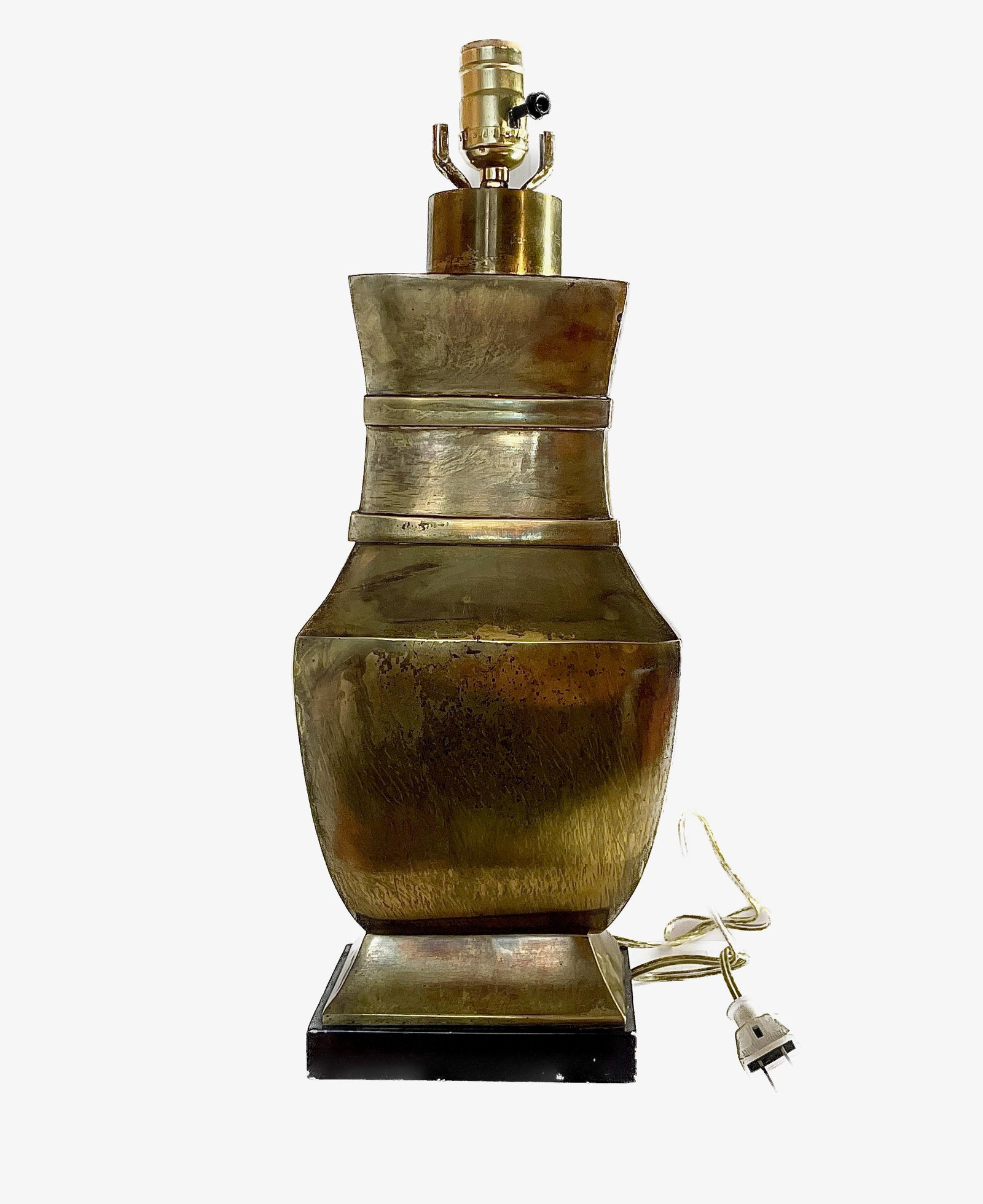 Stately Paul Hanson Solid Bronze Table Lamp, C. 1950s - Heavy Neoclassical Column - 5