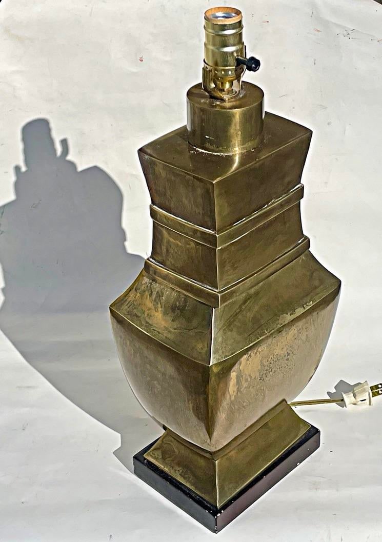 Stately Paul Hanson Solid Bronze Table Lamp, C. 1950s - Heavy Neoclassical Column - 8