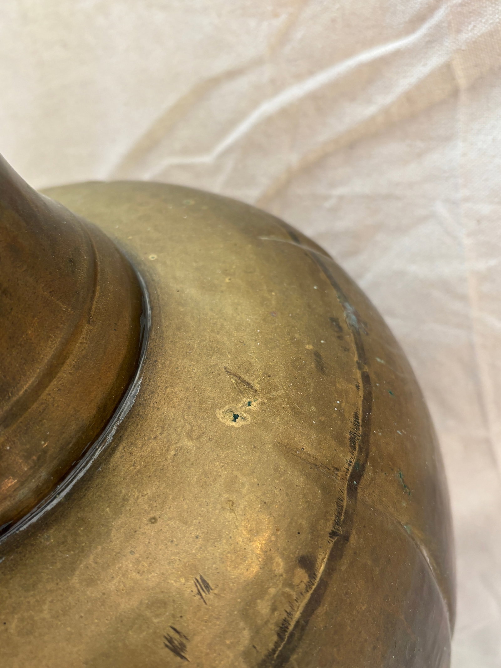 1950s Mid-Century Brass Ginger Jar Table Lamp on Wood Base, Circa 1950s - 5