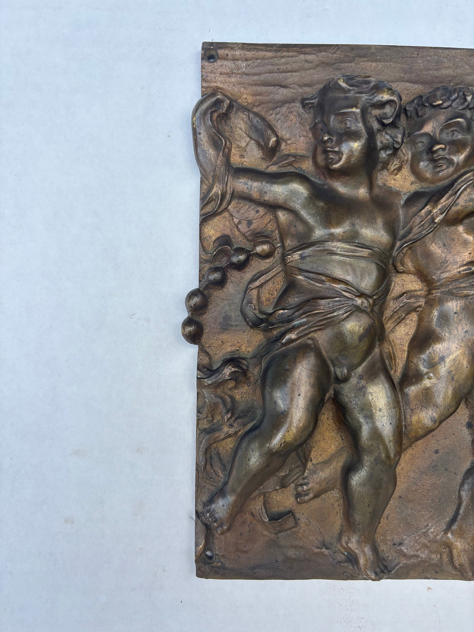 A Pair of French 19th Century Louis XVI St. Patinated Bronze Wall Plaques in the Manner of Clodion - 3