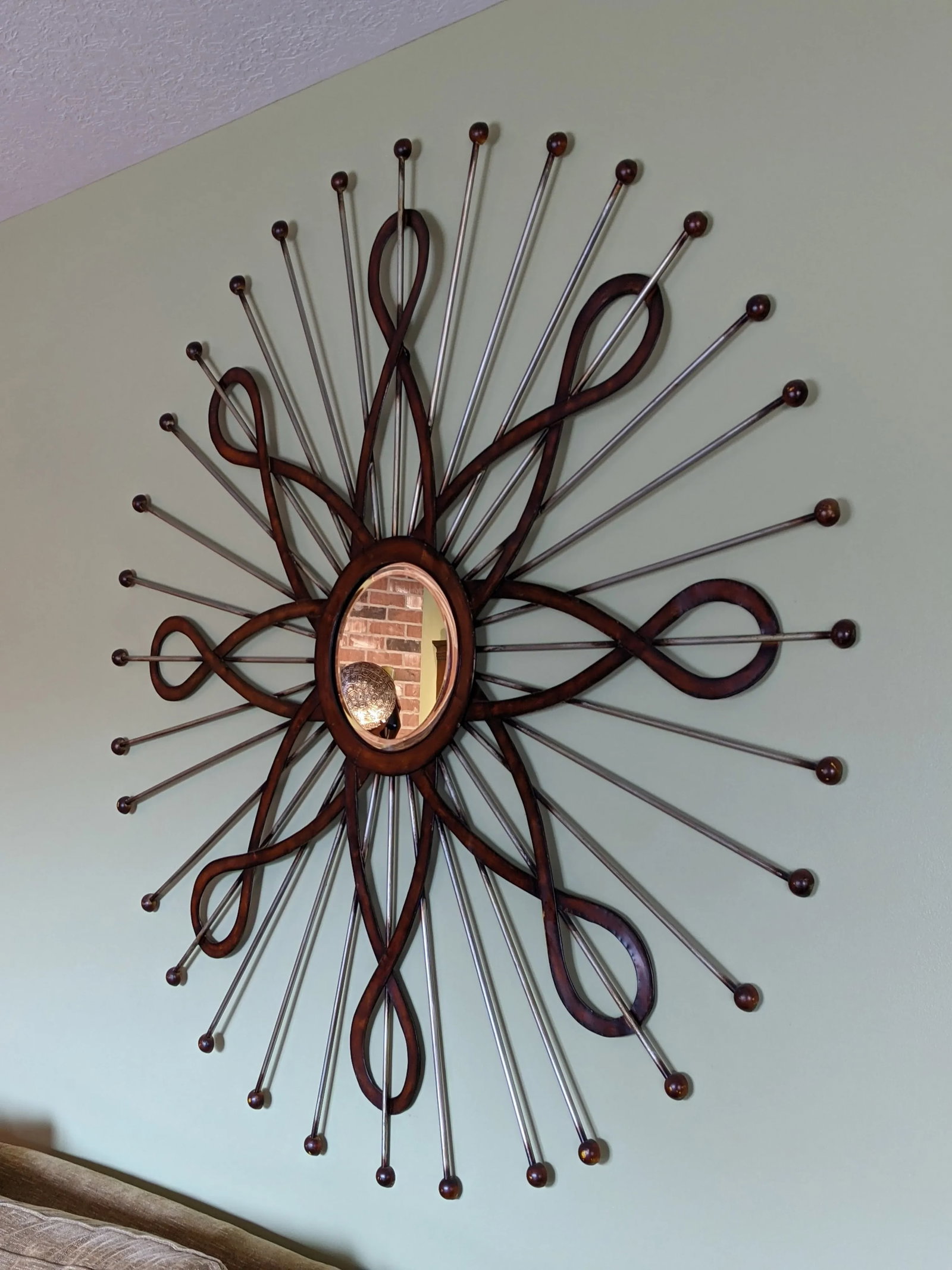 Mid-Century Jere Inspired Sunburst Metal Wall Sculpture - 12