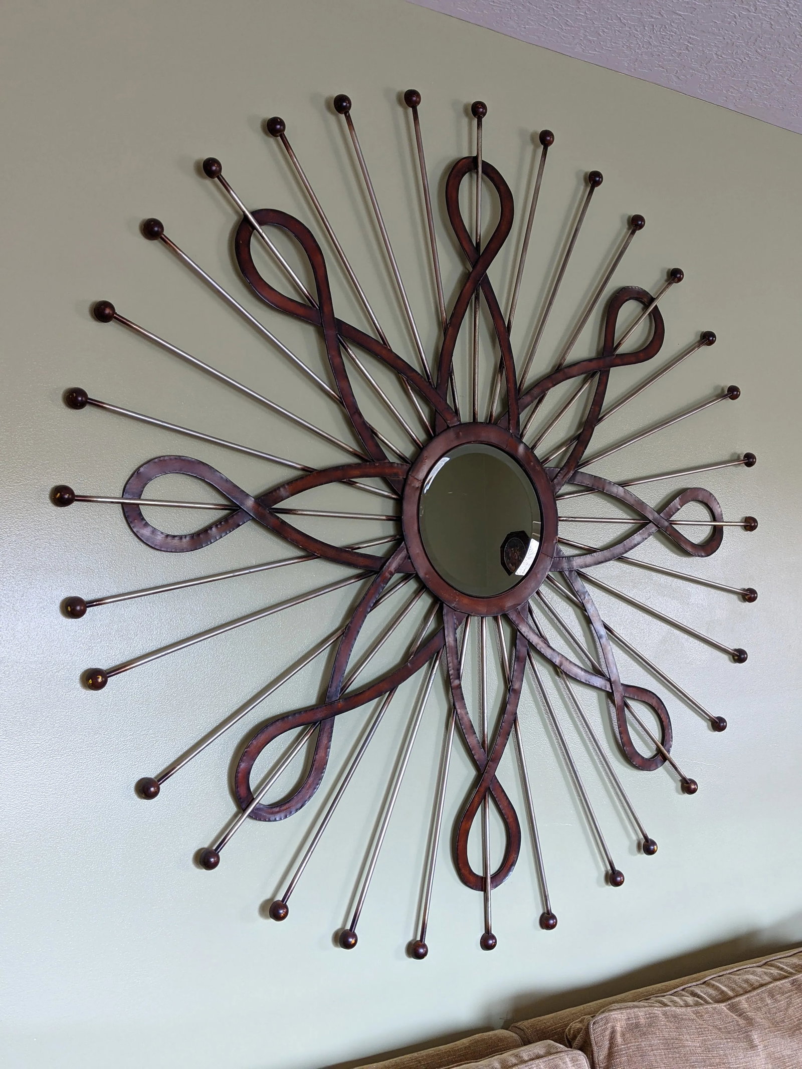 Mid-Century Jere Inspired Sunburst Metal Wall Sculpture - 2