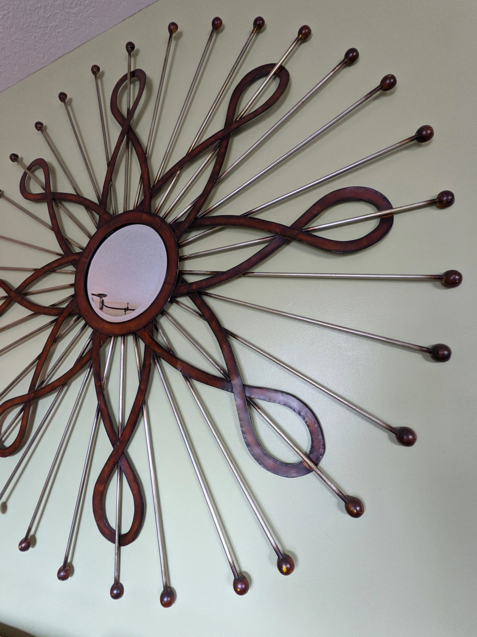 Mid-Century Jere Inspired Sunburst Metal Wall Sculpture - 3