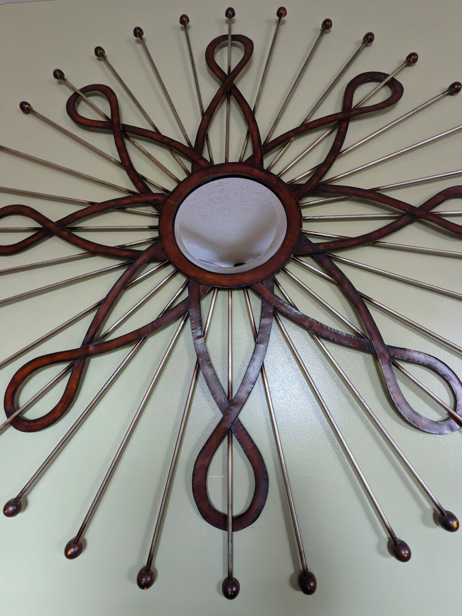 Mid-Century Jere Inspired Sunburst Metal Wall Sculpture - 4