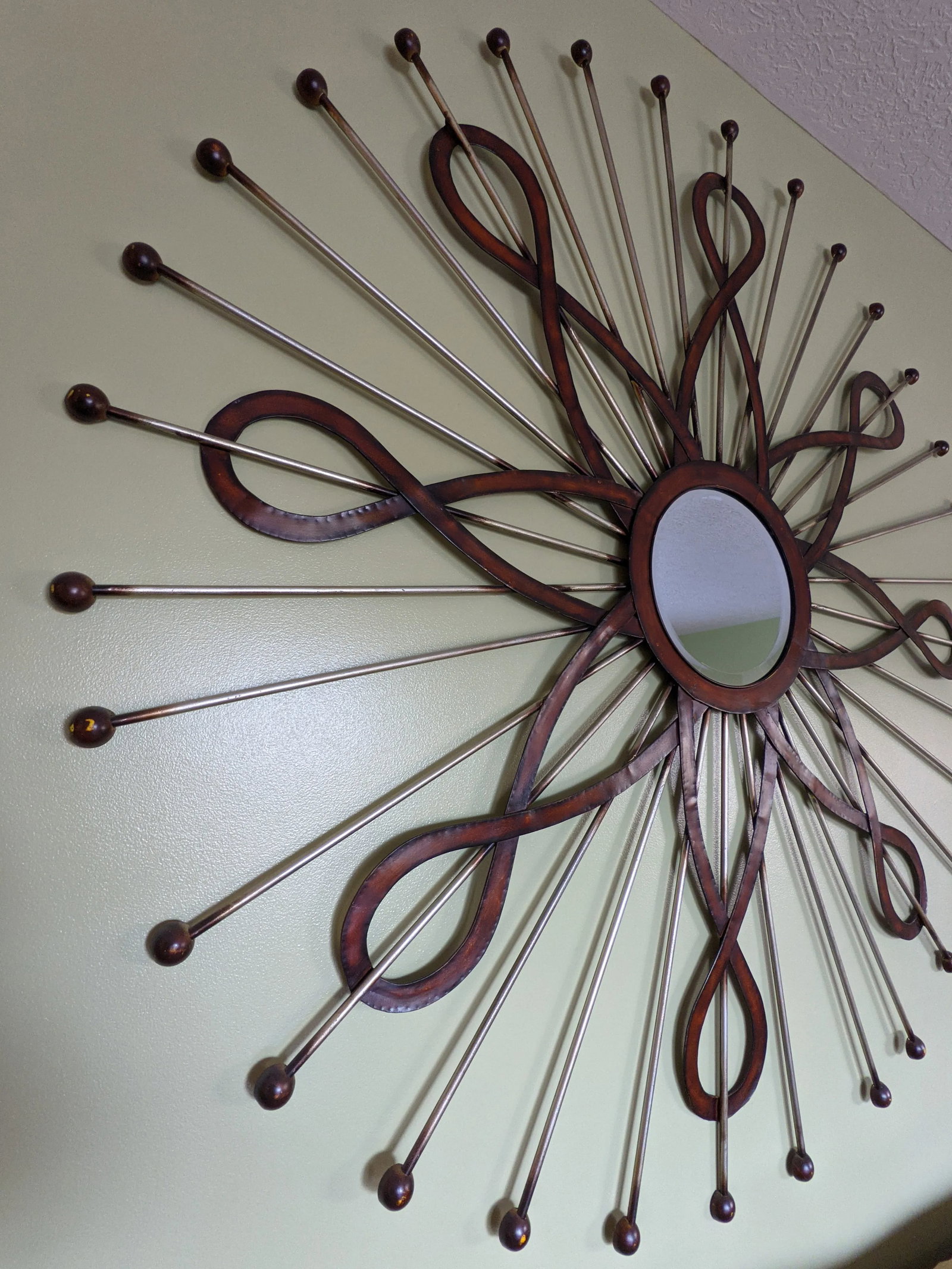 Mid-Century Jere Inspired Sunburst Metal Wall Sculpture - 5