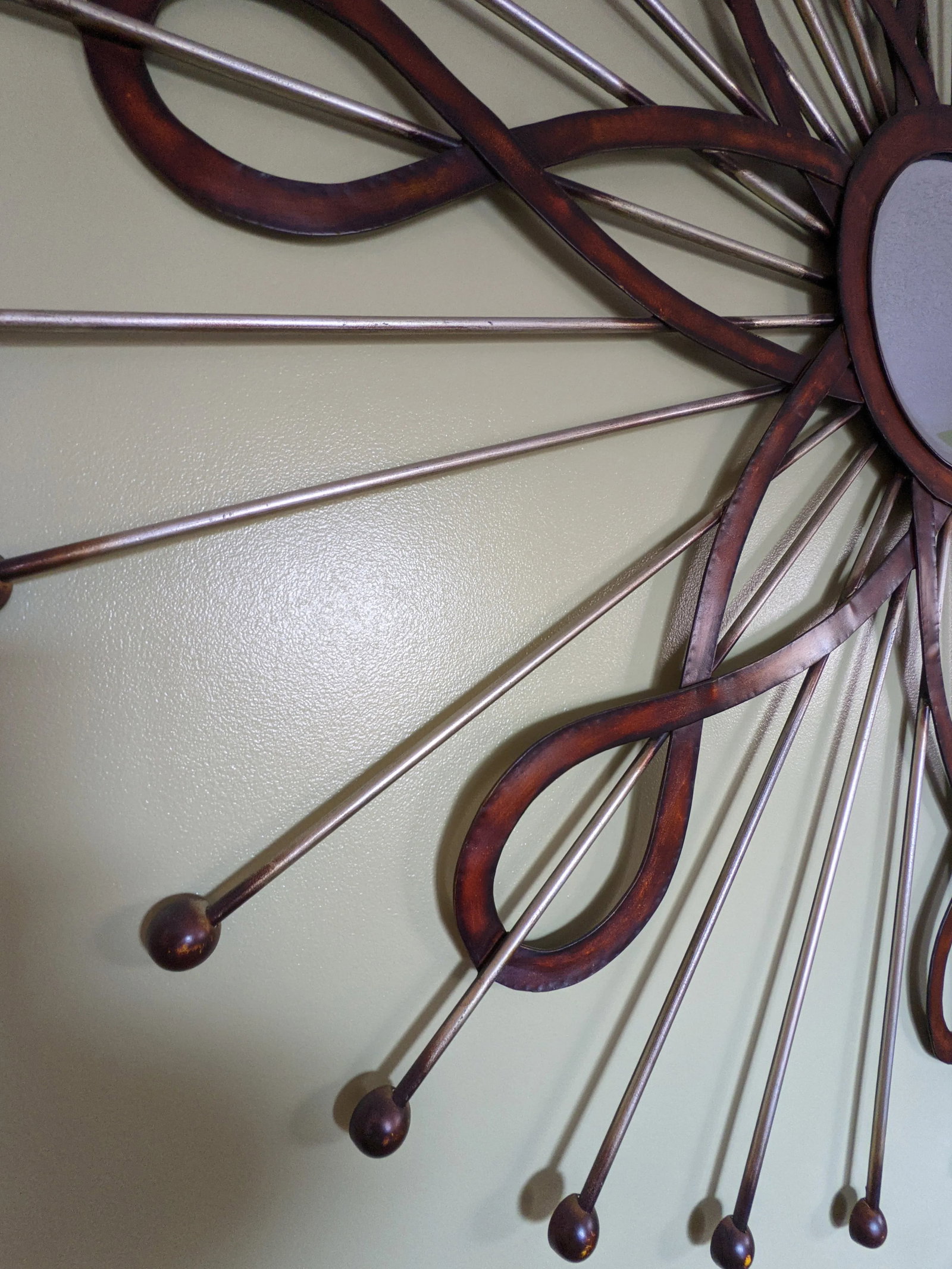 Mid-Century Jere Inspired Sunburst Metal Wall Sculpture - 6