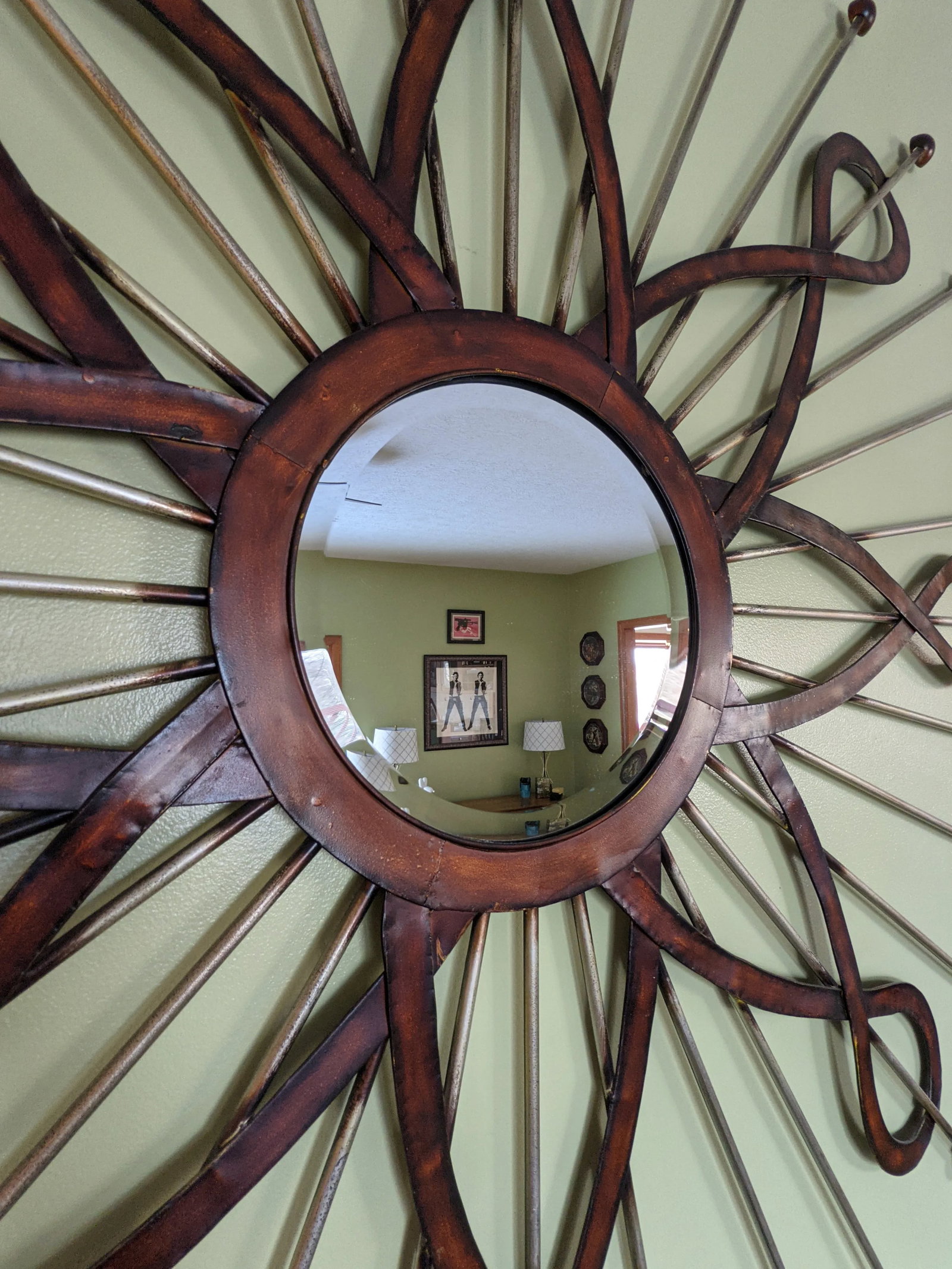 Mid-Century Jere Inspired Sunburst Metal Wall Sculpture - 7