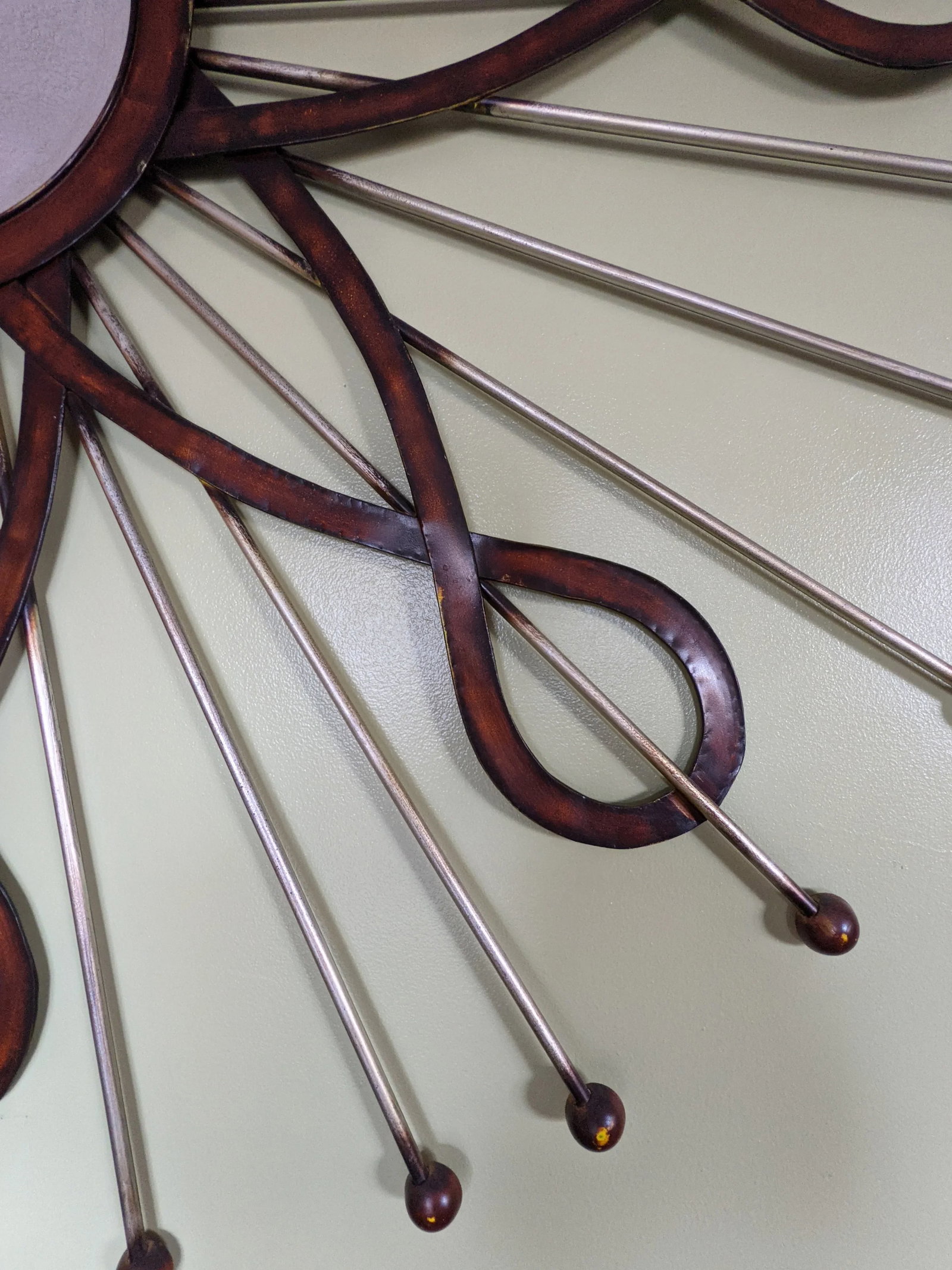 Mid-Century Jere Inspired Sunburst Metal Wall Sculpture - 8
