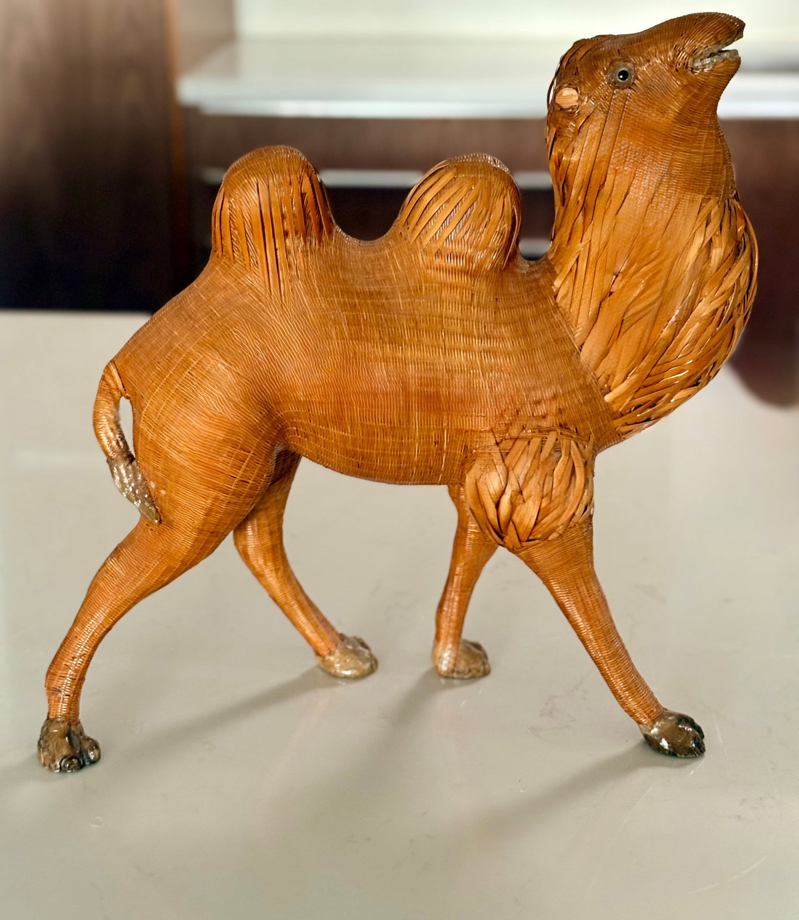 Mid-Century Chinese Wicker and Reed Camel - 3