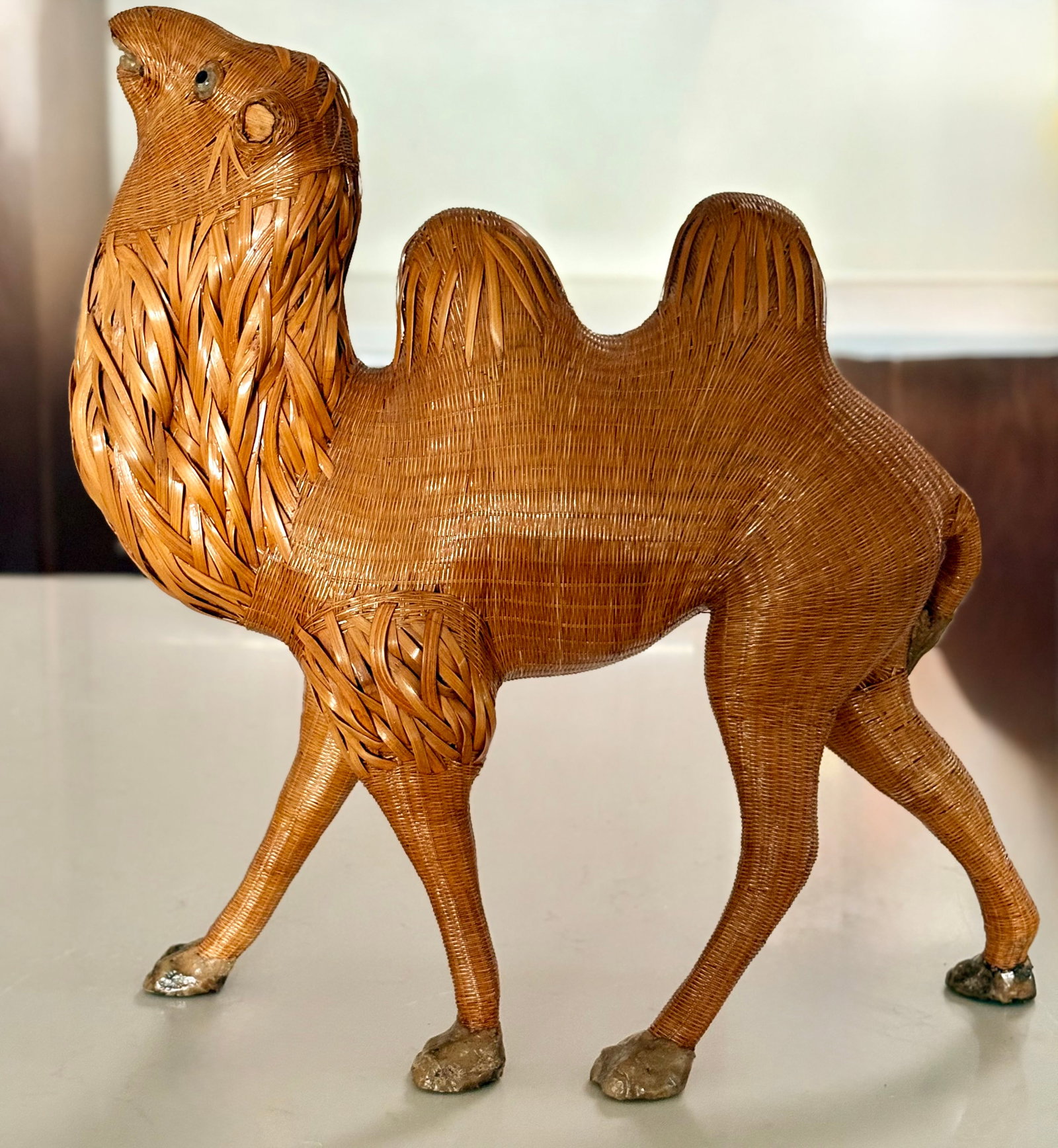Mid-Century Chinese Wicker and Reed Camel - 6