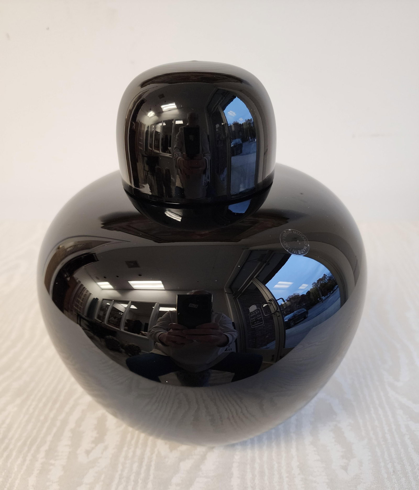 Venini Murano Opaco Black Vase With Cap by Tobia Scarpa - 8
