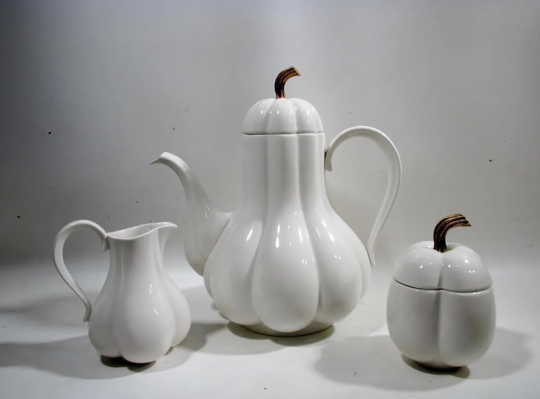 1960s Ernest Sohn Creations China Gourd Coffee Service - 3 Piece - 10