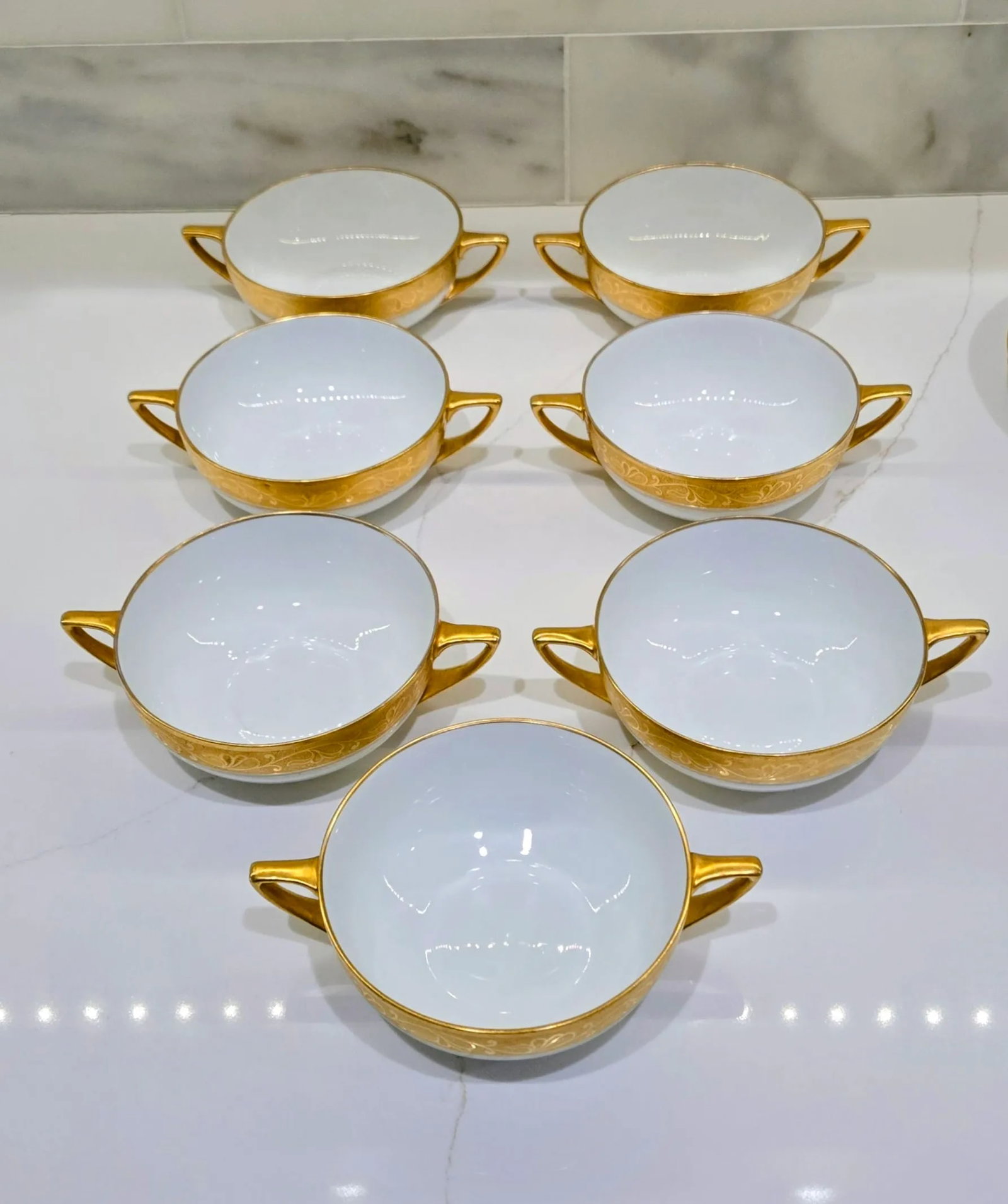 Thomas Bavaria Pickard 24k Gold Tea Set - 19 Pieces, 7 Cups & Saucers - 4
