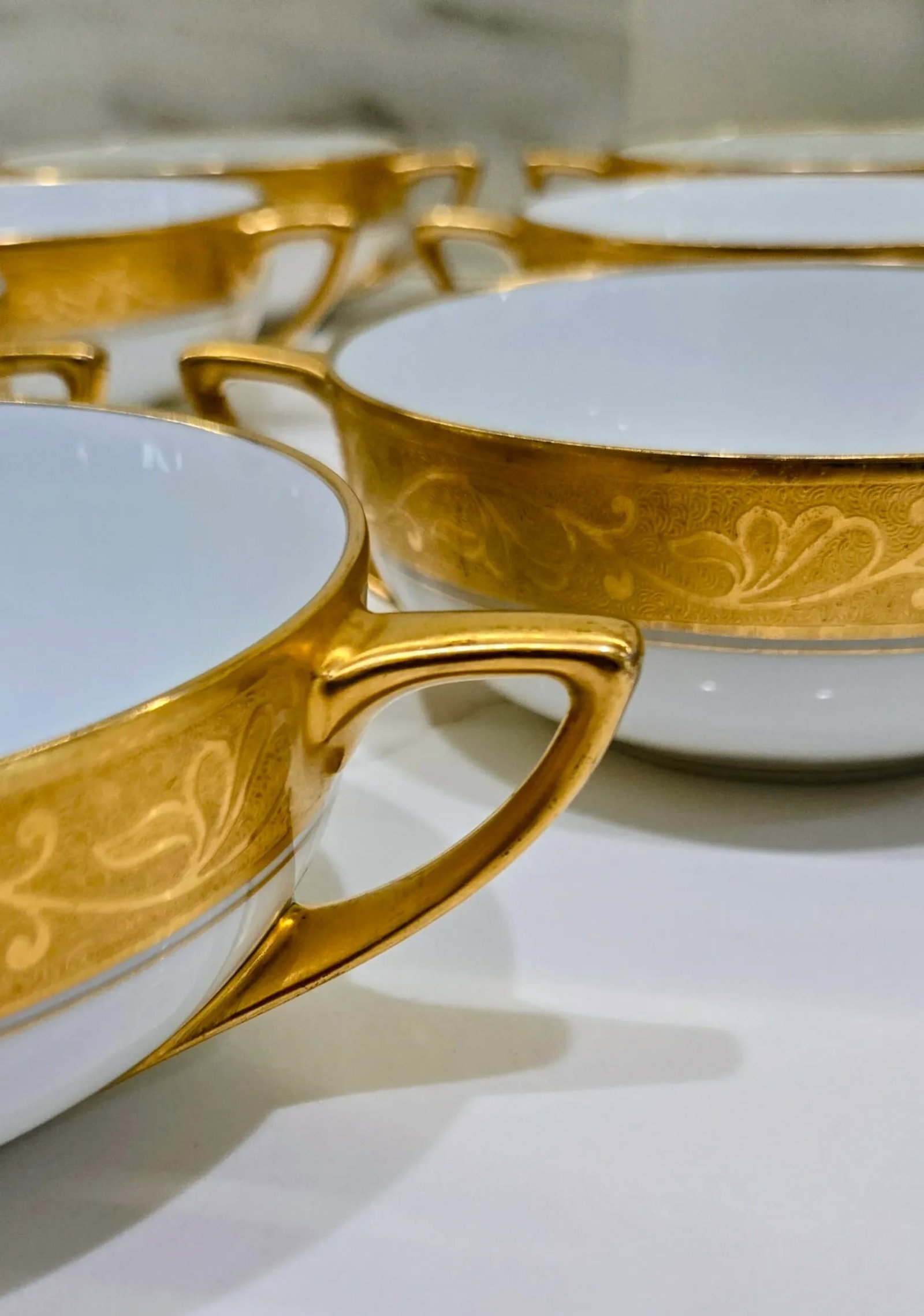 Thomas Bavaria Pickard 24k Gold Tea Set - 19 Pieces, 7 Cups & Saucers - 8