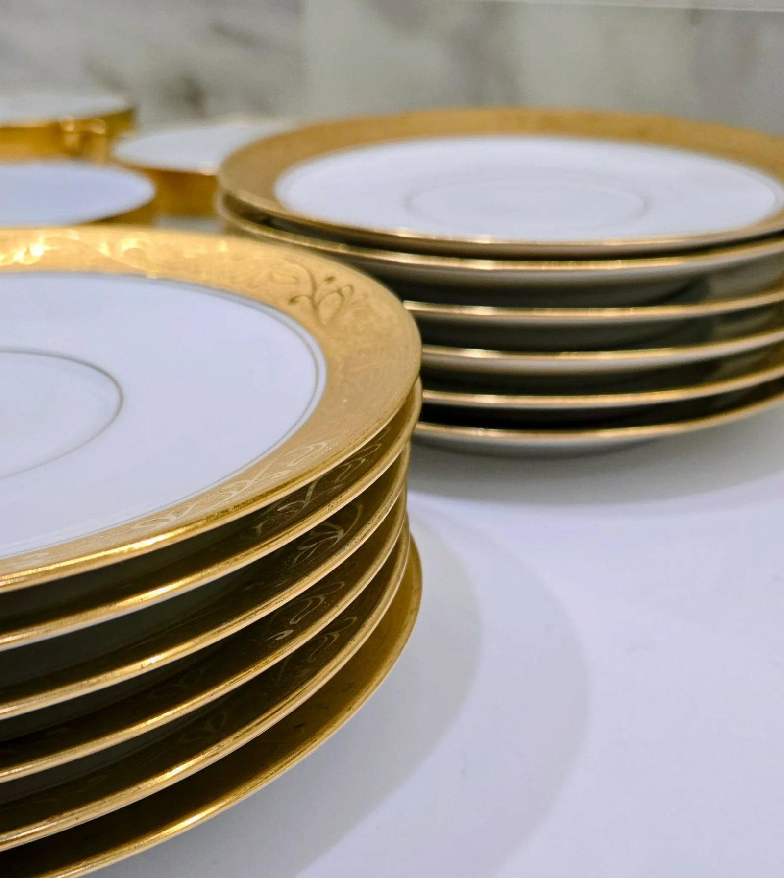 Thomas Bavaria Pickard 24k Gold Tea Set - 19 Pieces, 7 Cups & Saucers - 9