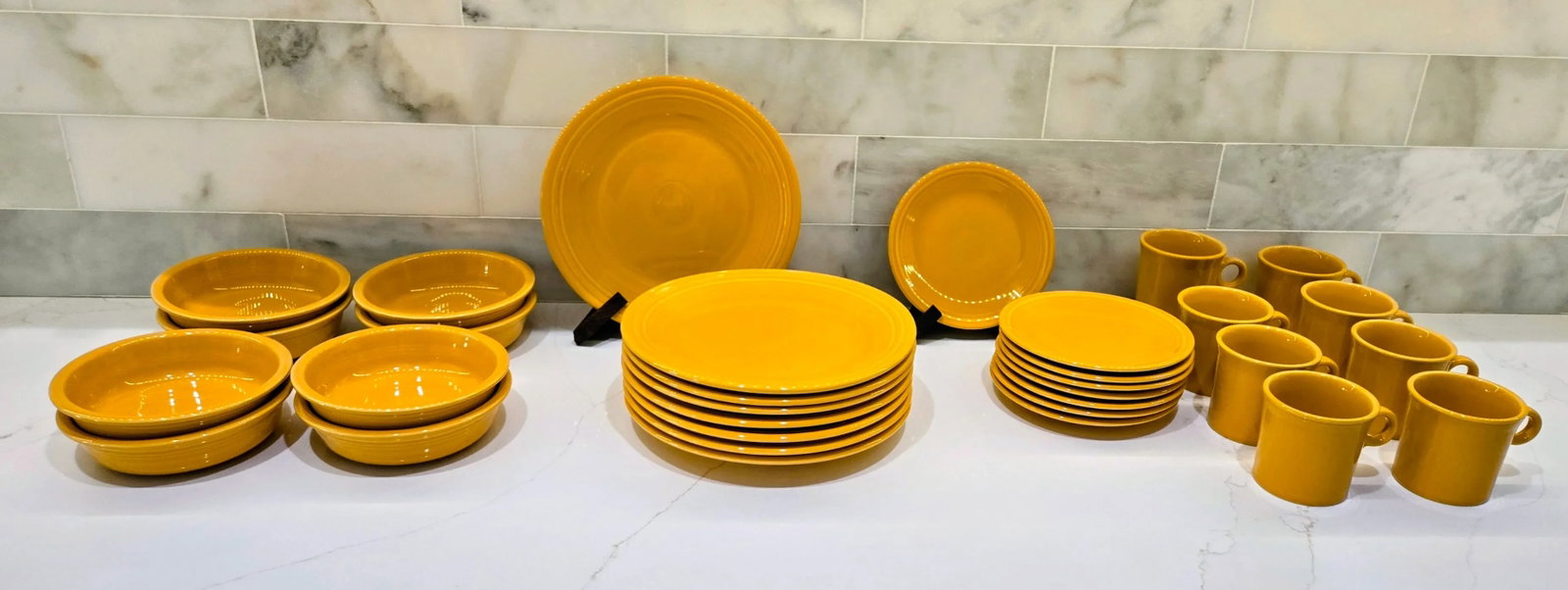 Fiesta Marigold 75th Anniversary Dinnerware Set - Service for 8, Dinner Plates, Salad Plates, Cups & - 12