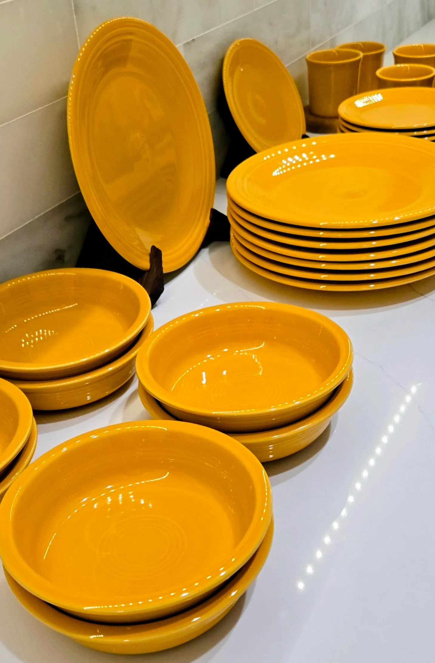 Fiesta Marigold 75th Anniversary Dinnerware Set - Service for 8, Dinner Plates, Salad Plates, Cups & - 13