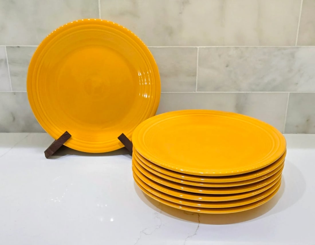 Fiesta Marigold 75th Anniversary Dinnerware Set - Service for 8, Dinner Plates, Salad Plates, Cups & - 2