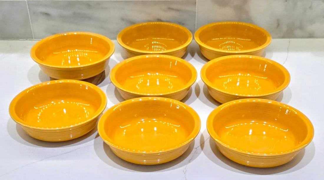 Fiesta Marigold 75th Anniversary Dinnerware Set - Service for 8, Dinner Plates, Salad Plates, Cups & - 5