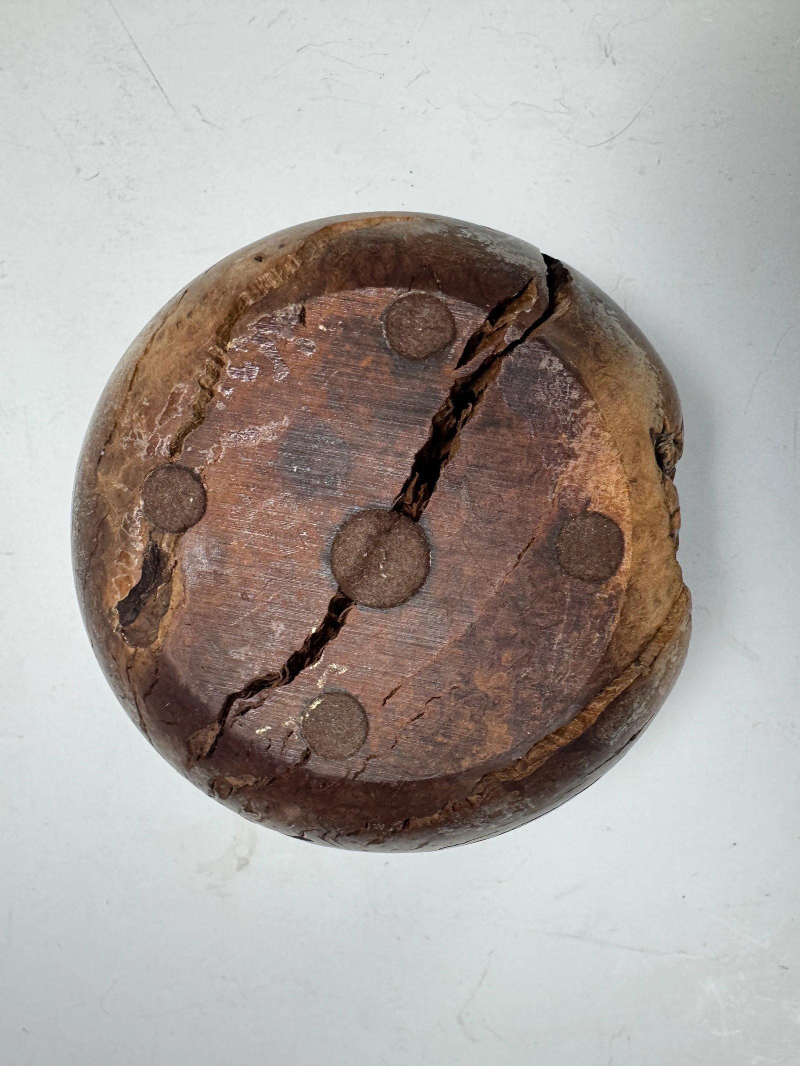 Mid Century Modern Hand Crafted Rustic Burl Wood Bud Vase. - 6