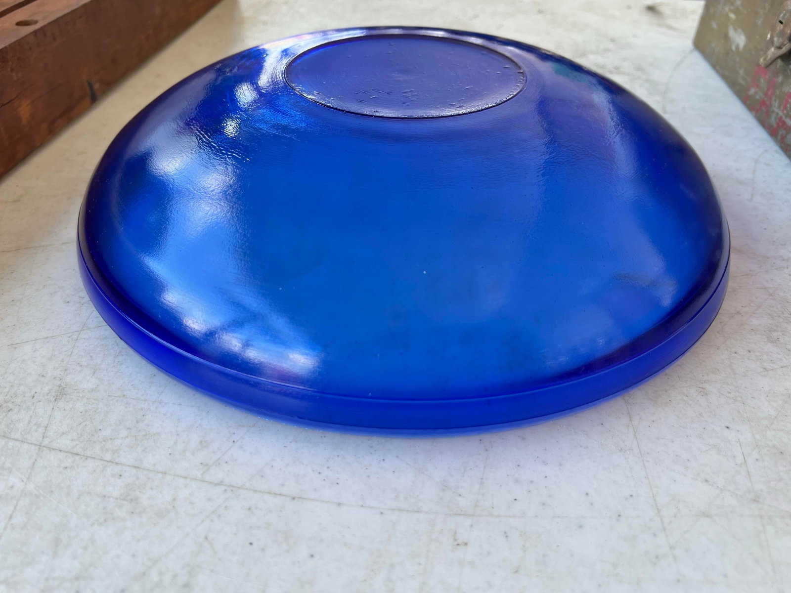 Vintage Large Cobalt Blue Glass Bowl for Serving or Decoration - 5