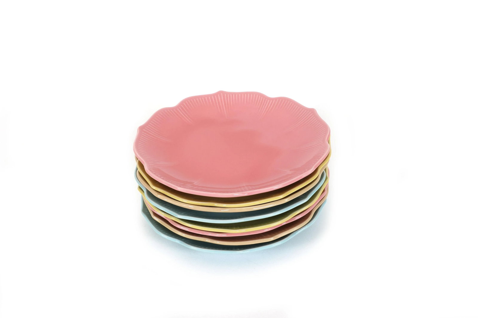 Mid Century Modern Lotus Plates and Bowls in Pastel Colors - Set of 27 - 10