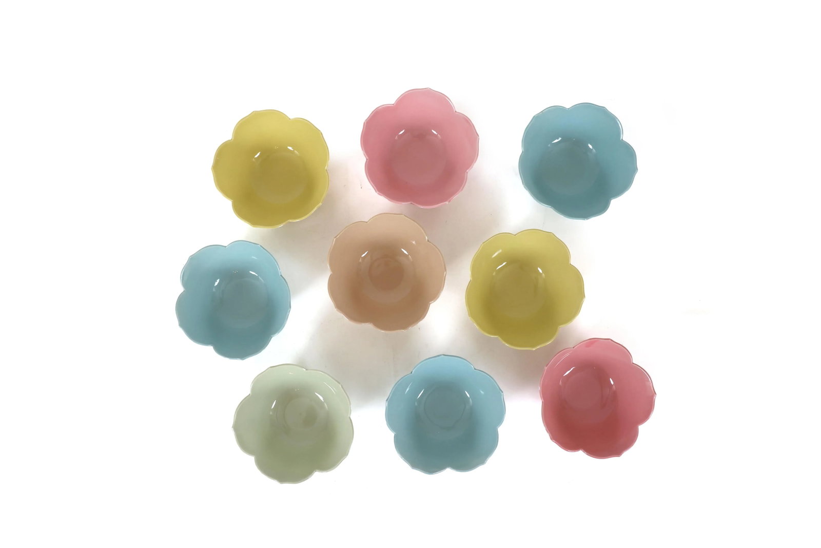 Mid Century Modern Lotus Plates and Bowls in Pastel Colors - Set of 27 - 7