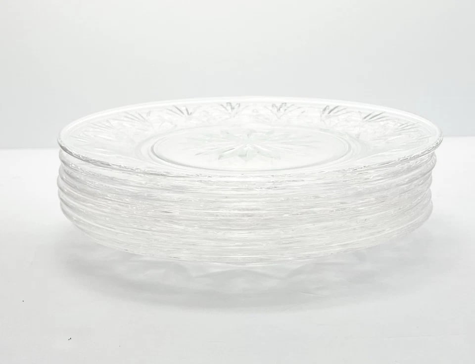 1950s Stuart Crystal "Aragon" Set of 8 Salad or Luncheon Plates - 3