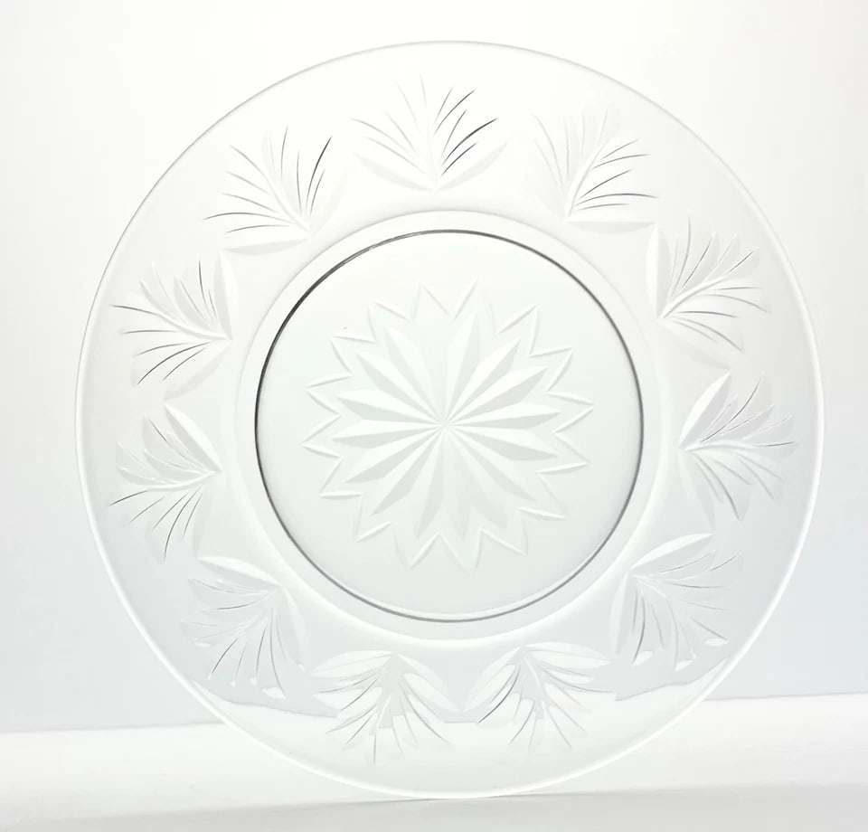 1950s Stuart Crystal "Aragon" Set of 8 Salad or Luncheon Plates - 4