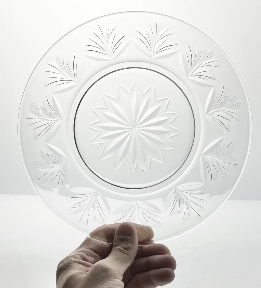 1950s Stuart Crystal "Aragon" Set of 8 Salad or Luncheon Plates - 5