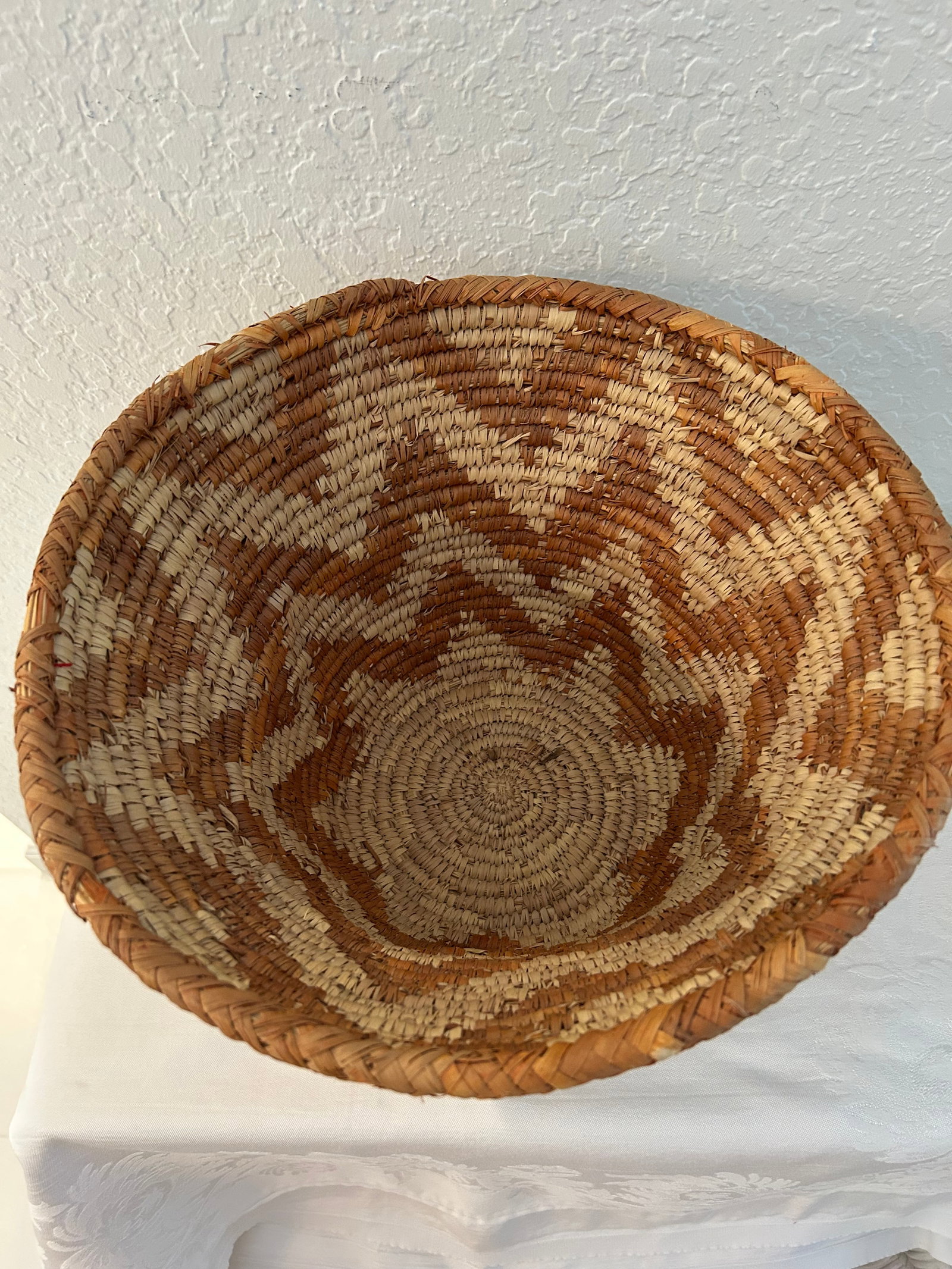 Vintage Artisan African Earthtone Gathering Basket - 3