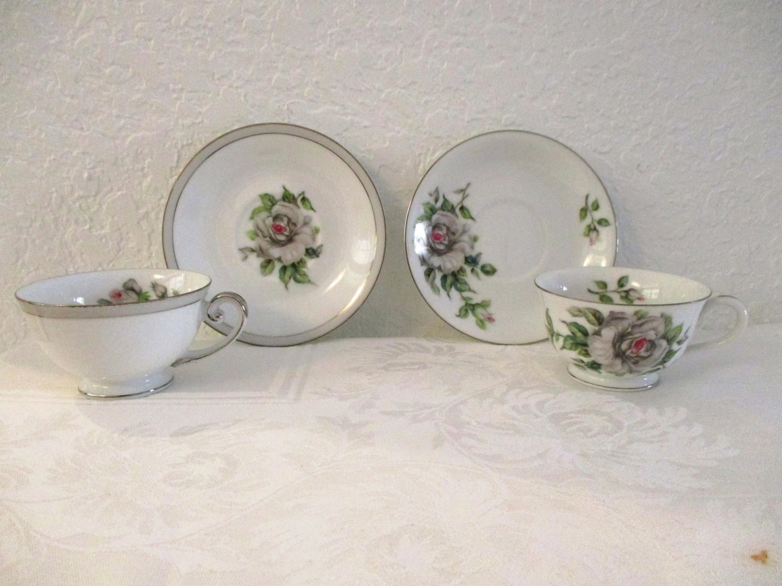 1950s Jyuto White Rose Porcelain Tea Set - 19 Pieces - 5