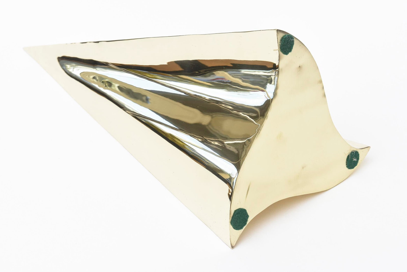Vintage Pyramid Brass Triangle Sculpture With Random Holes - 10