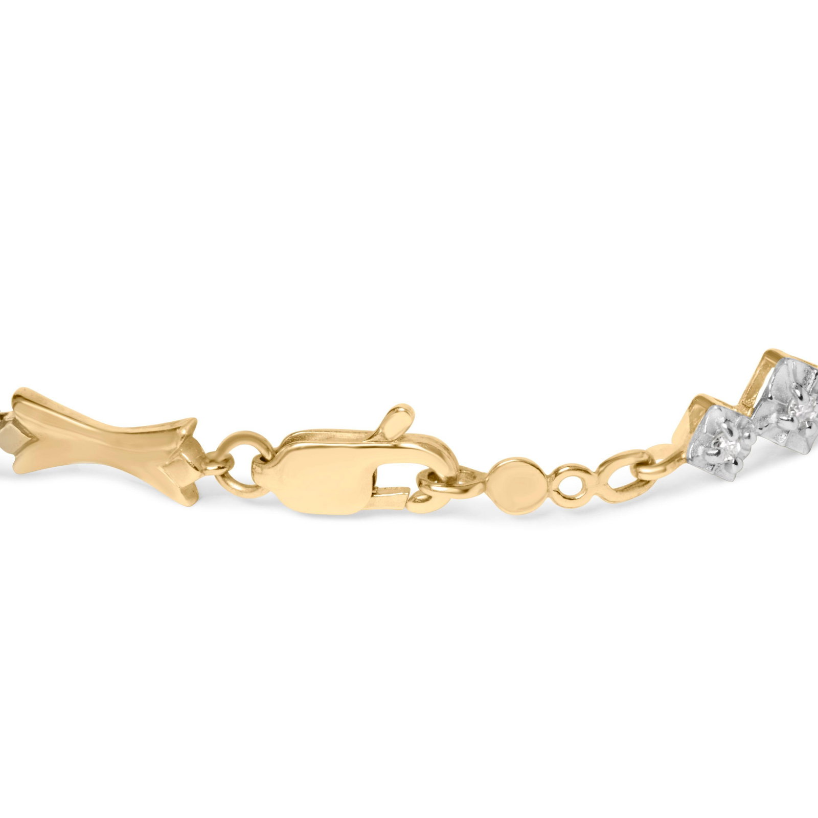 10k Gold 1/3 Cttw Diamond Miracle Set Alternating Bar and Link Bracelet (I-J Color, I1-I2 Clarity) - - 2