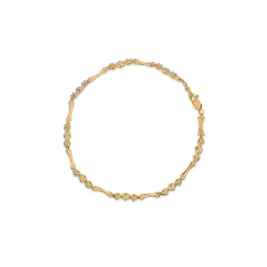 10k Gold 1/3 Cttw Diamond Miracle Set Alternating Bar and Link Bracelet (I-J Color, I1-I2 Clarity) - - 3