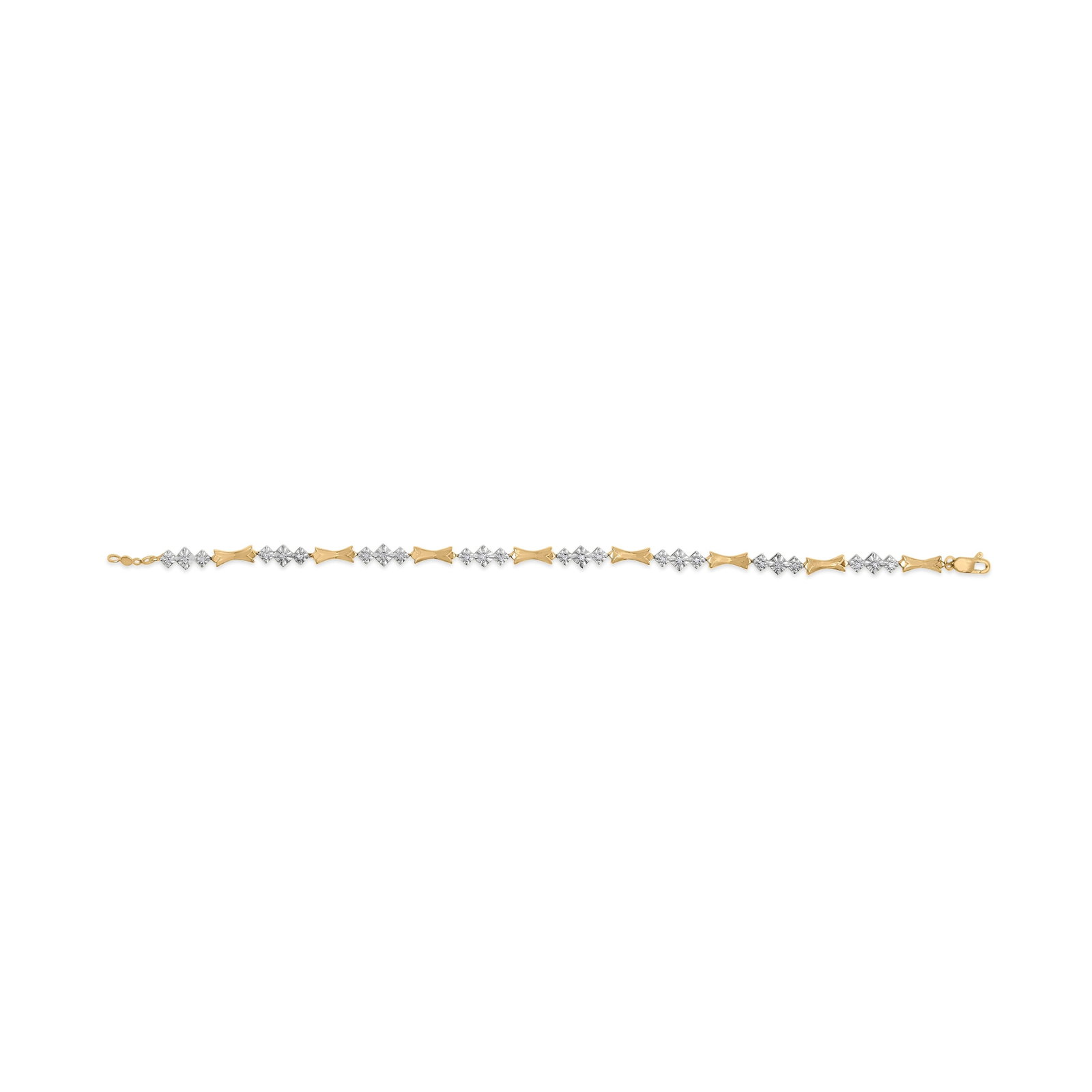 10k Gold 1/3 Cttw Diamond Miracle Set Alternating Bar and Link Bracelet (I-J Color, I1-I2 Clarity) - - 4