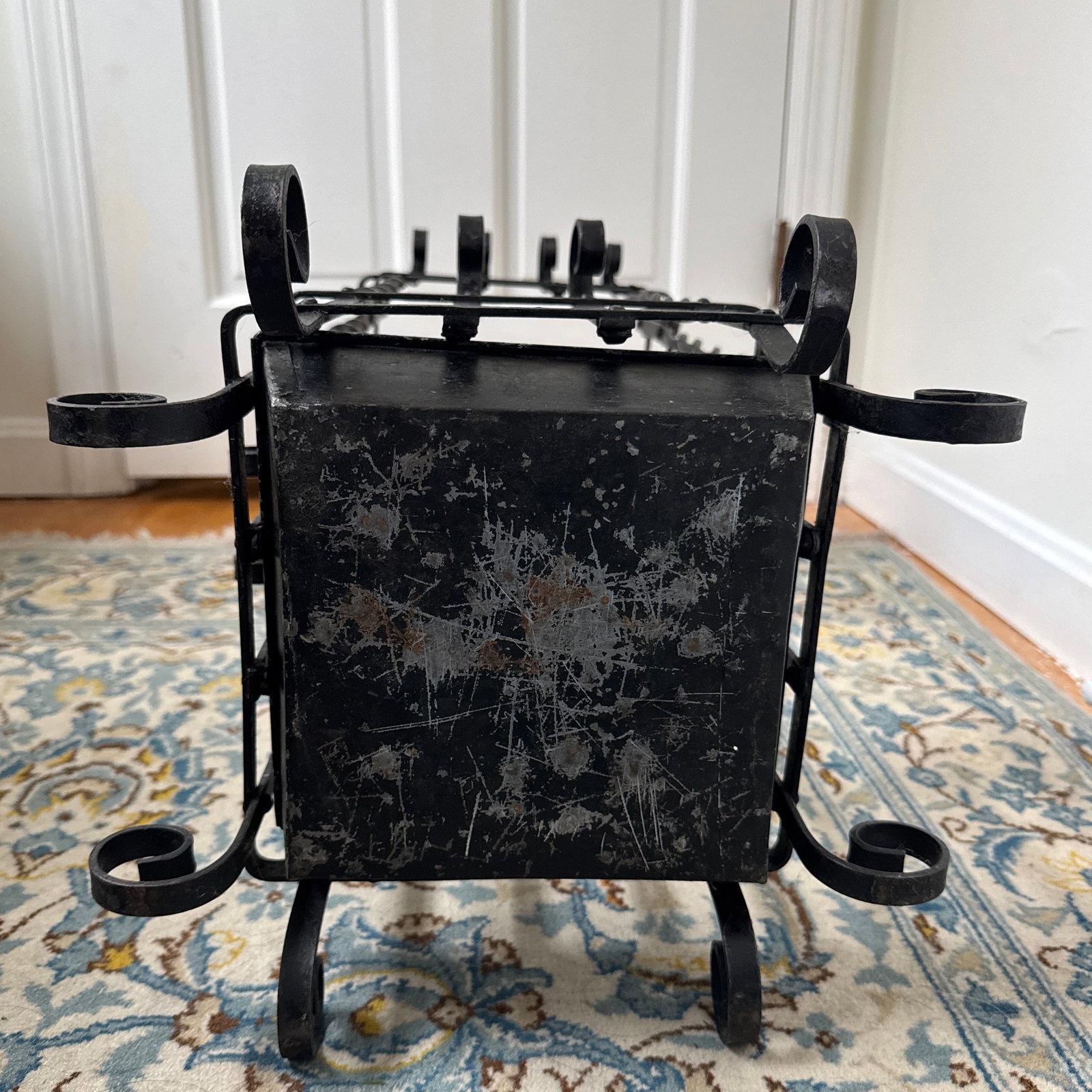 Mid 20th Century Black Wrought Iron Metal Umbrella Stand - 12