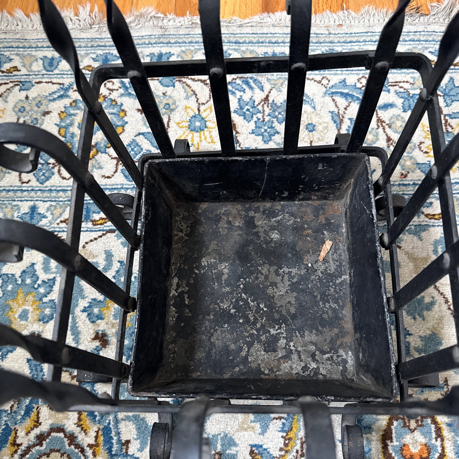 Mid 20th Century Black Wrought Iron Metal Umbrella Stand - 9