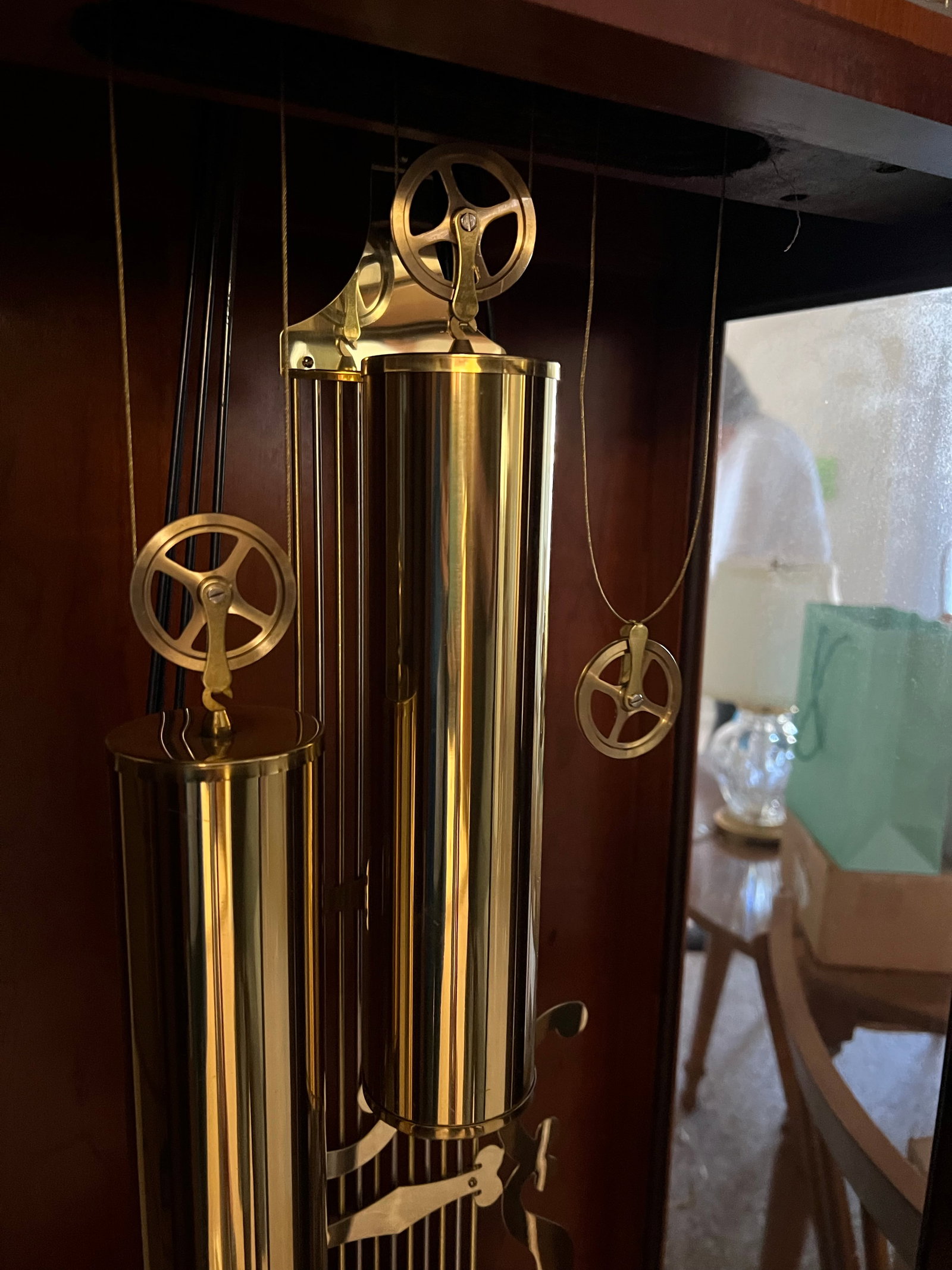 1970s Medallion Cherry Wood Grandfather /Floor Clock by Ethan Allen - 4