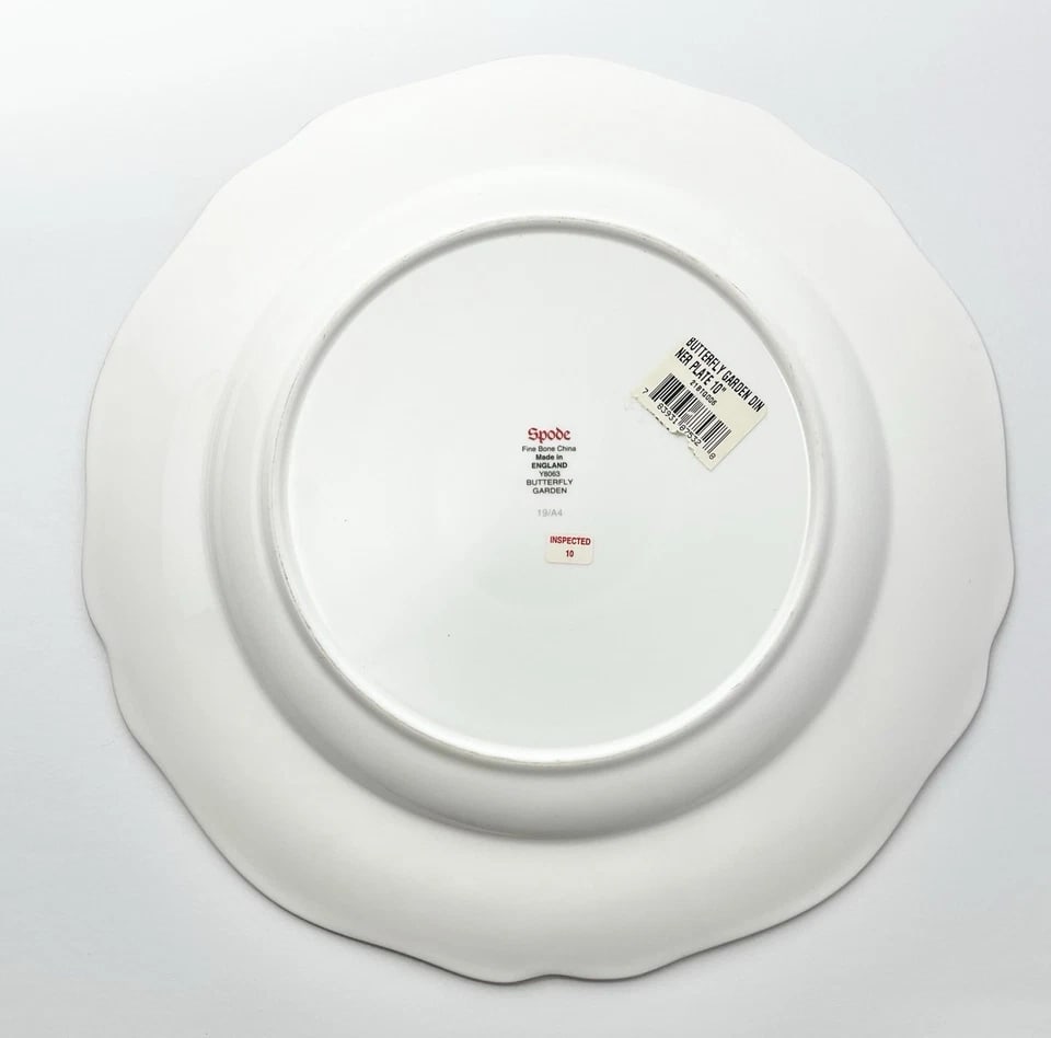 2000s Spode "Butterfly Garden" Single Bone China Dinner Plate - 3