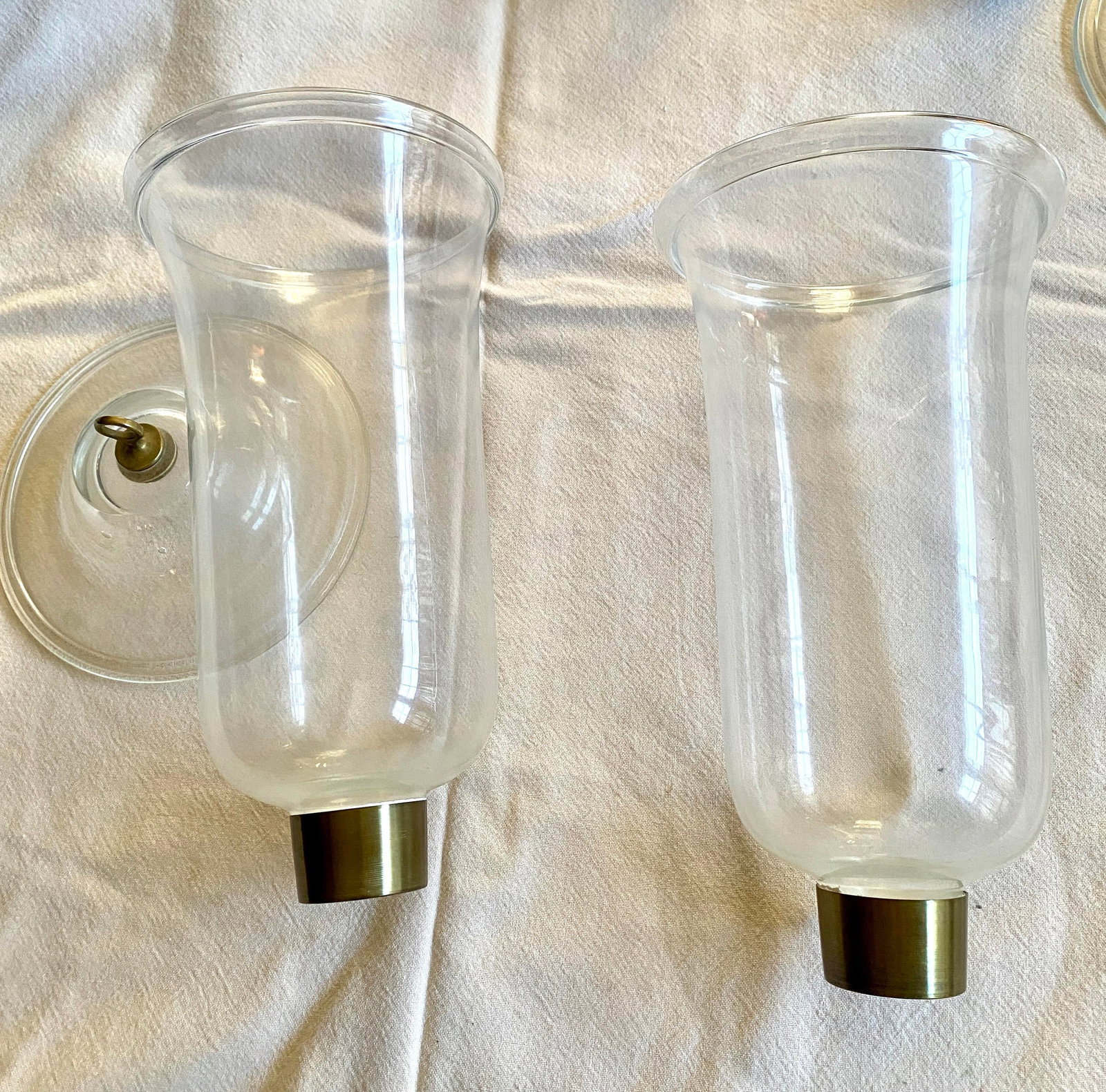 Mid 20th Century Pair Attr Lester Berry Brass Candle Wall Sconces - 3