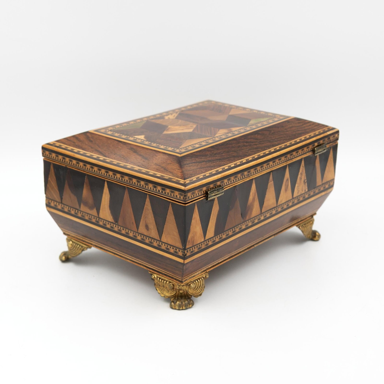 Regency Rosewood Specimen Box on Gilt Lion Paw Feet Circa 1810 - 11